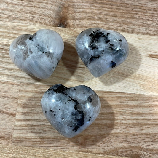 Rainbow Moonstone Puffy Heart (Small)