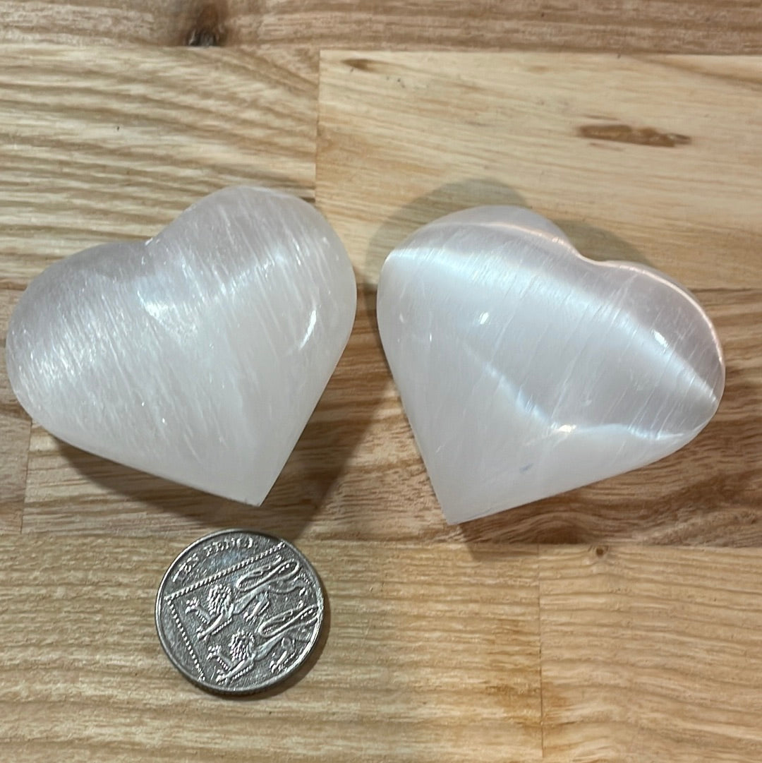 Selenite Puff Heart (4-6cm)