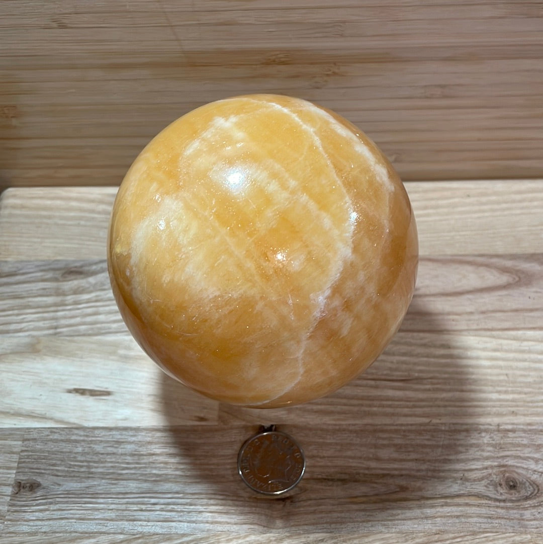 Orange Calcite Sphere (1468g)