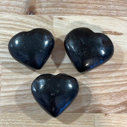 Black Tourmaline Puff Heart (small)
